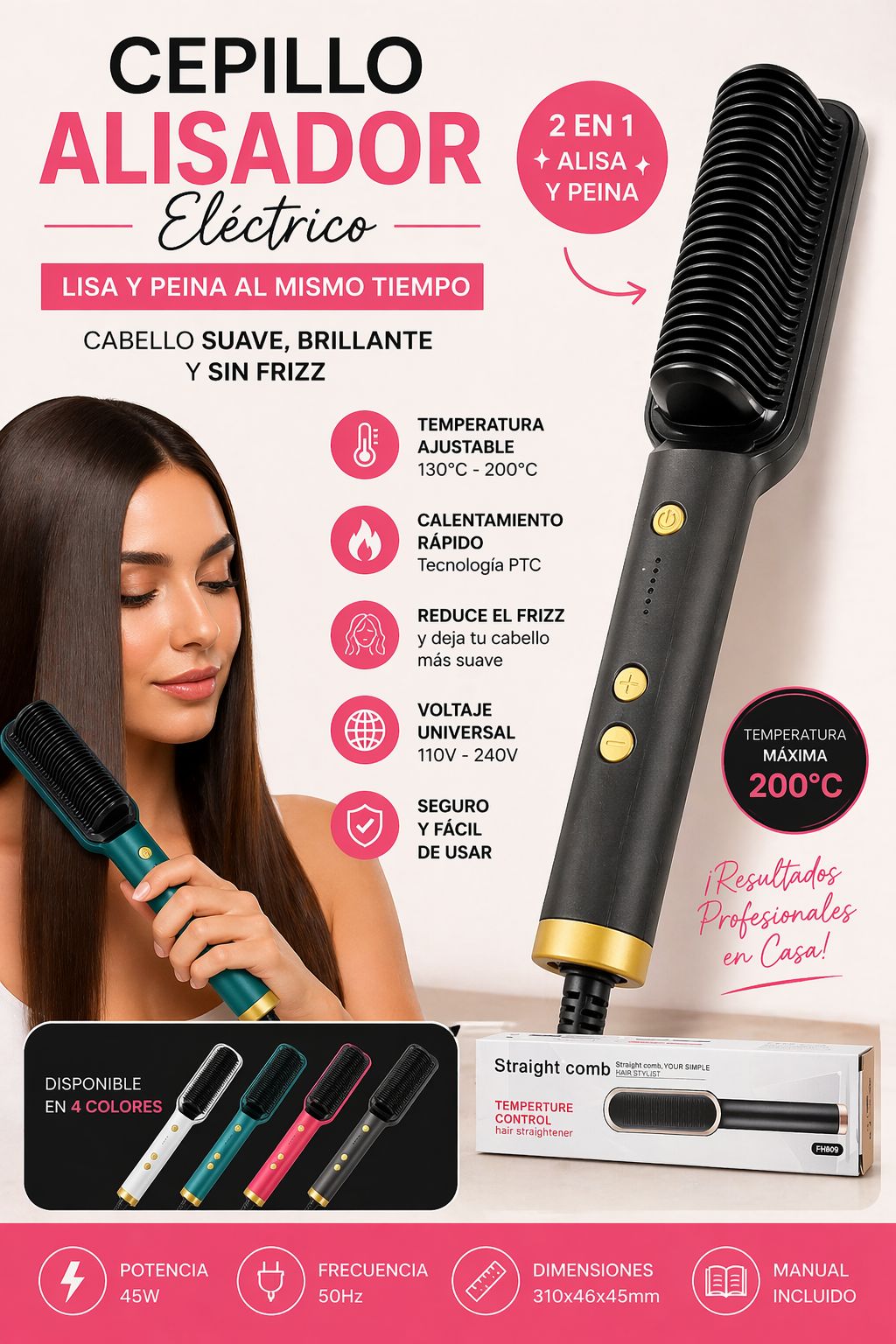 Cepillo alisador - Olvídate del frizz 🔥🎁